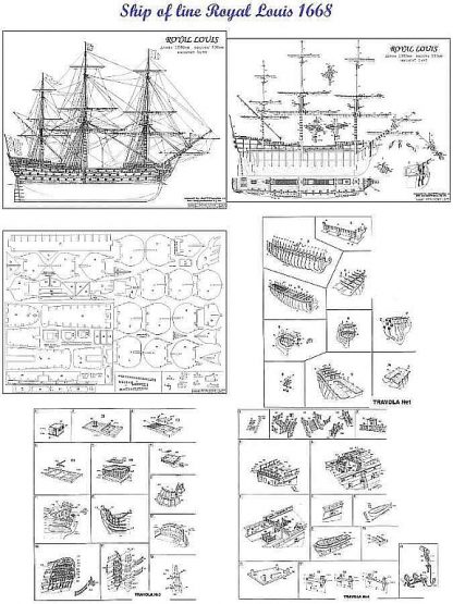 1st Rate Ship Royal Louis 1780 ship model plans