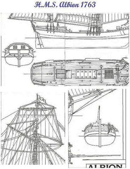 3rd Rate Ship HMS Albion 1763 ship model plans