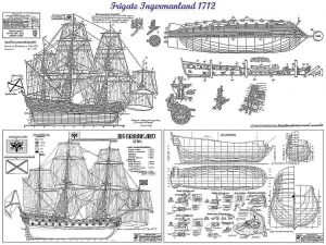 3rd Rate Ship Ingermanland 1715 ship model plans