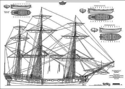 6th Rate Ship Frigate HMS Sphinx 1748 ship model plans