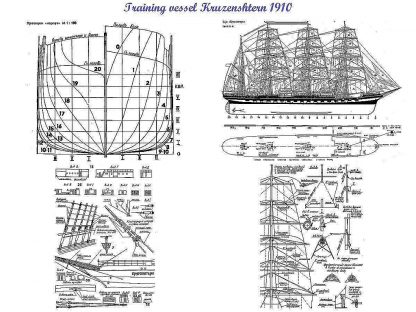 Barque Kruzenshtern (Padua) 1926 ship model plans