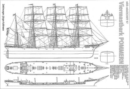 Barque Pommern 1906 ship model plans