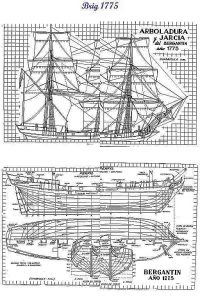 Brig 1775 ship model plans