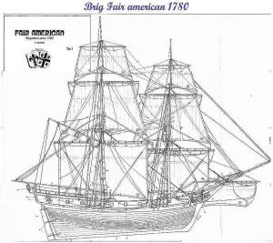 Brig Fair American 1780 ship model plans