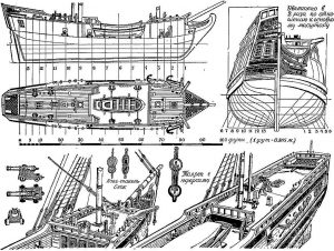Brig Sv Petr And Sv Pavel 1740 ship model plans