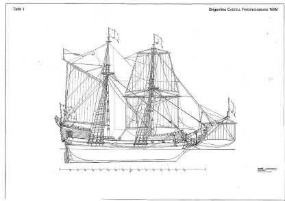 Brigantine Castell Friedrichsburg 1688 ship model plans