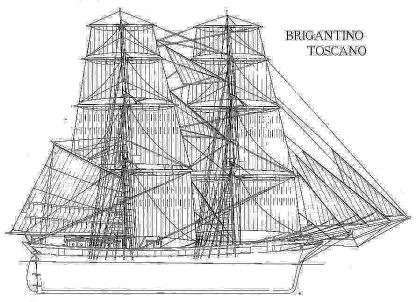 Brigantine Toscan ship model plans