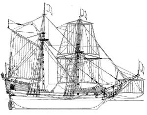 Brigantine XVIIIc ship model plans
