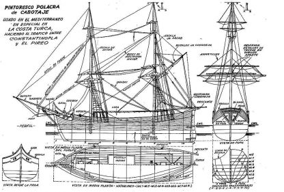 Caravel Polacre (Turkish) ship model plans