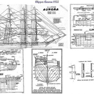 Clipper Aurora 1855 ship model plans
