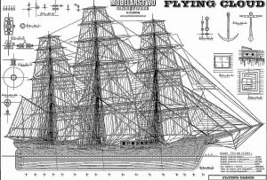 Clipper Flying Cloud 1851 ship model plans