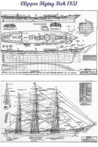 Clipper Flying Fish 1851 ship model plans