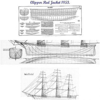 Clipper Red Jacket 1853 ship model plans