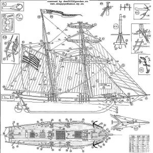 Clipper Schooner Newport 1886 Baltimore ship model plans