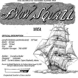 Clipper-Schooner Ship Snow Squall - Baltimore ship model plans