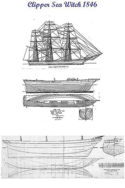 Clipper Sea Witch 1846 ship model plans