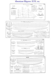 Clipper USA collection XIXc ship model plans