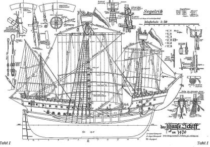 Cog (Hansa) 1470 ship model plans