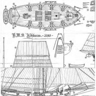 Cutter HMS Aldebaran 1790 ship model plans