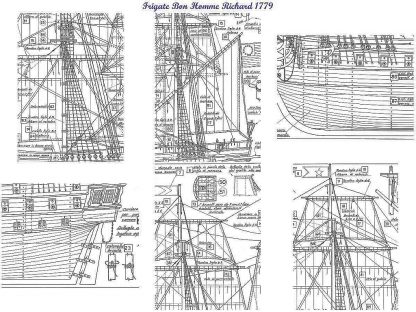 Frigate Bon Homme Richard 1779 ship model plans