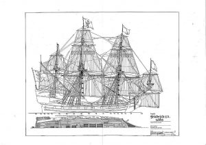 Frigate Friedrich III 1689 ship model plans