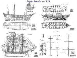 Frigate Hercules 1798 ship model plans