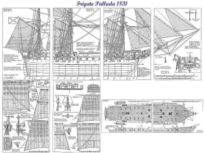 Frigate Pallada 1832 ship model plans