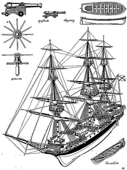 Frigate Sv Nikolai 1790 ship model plans