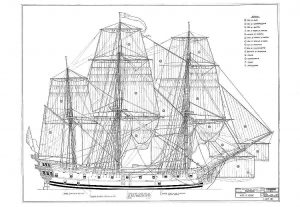 Frigate Trading HMS Falmouth 1752 ship model plans