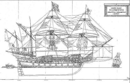Galleon Santiago De Compostela 1540 ship model plans