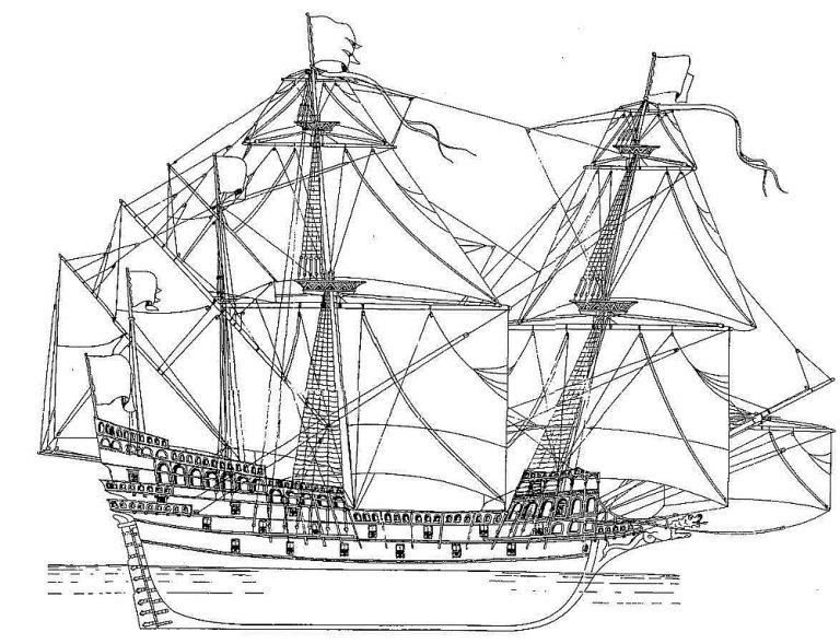 san giovanni battista galleon model drawings