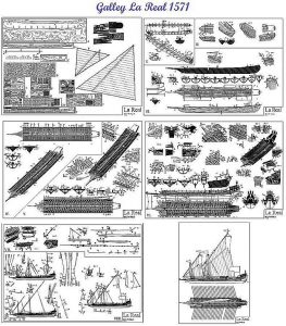 Galley La Real 1571 ship model plans