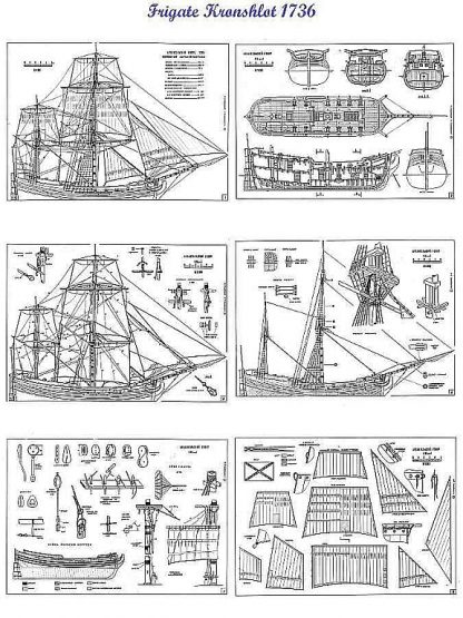 Hooker Kronshlot 1736 ship model plans