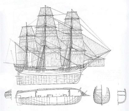Indiaman West Tree Sisters 1788 ship model plans