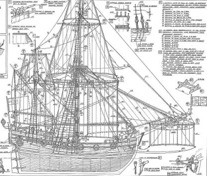 Ketch Nonsuch 1650 ship model plans