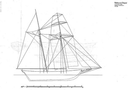 Schooner 1820 - Baltimore ship model plans