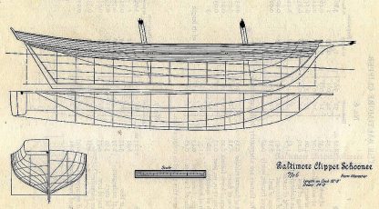 Schooner - Baltimore No.6 ship model plans