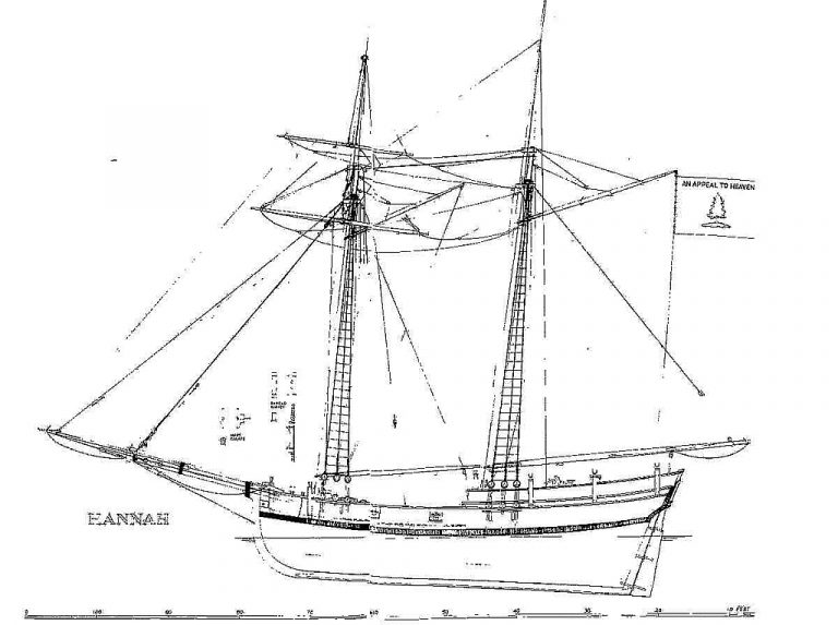 Schooner Colonial Uss Hannah 1763 ship model plans Best Ship Models