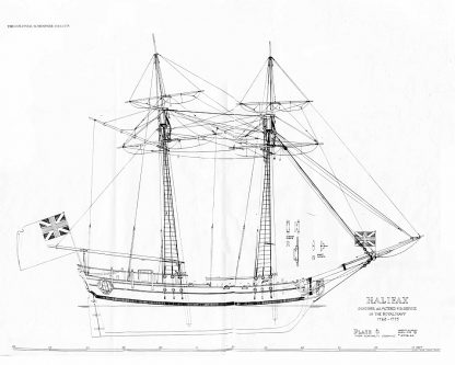 Schooner HMS Halifax 1768 ship model plans