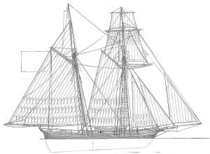Schooner Le Jacinte 1825 ship model plans
