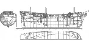 Sloop HMS Swift (1763) ship model plans
