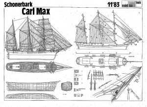 Topsail Schooner Carl Max XIXc ship model plans