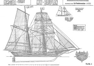 Topsail Schooner La Toulonnaise 1823 ship model plans