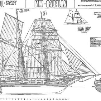 Topsail Schooner La Toulonnaise 1823 ship model plans