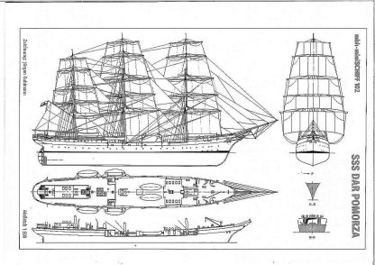 Training Ship Sss Dar Pomorza 1909 ship model plans