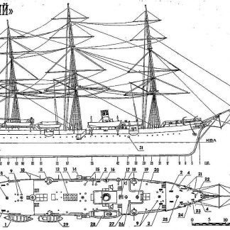 Training Vessel Verniy 1896 ship model plans