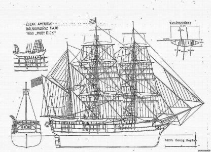 Whealer Moby Dick 1850 ship model plans