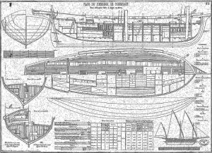 Xebec Le Boberach 1880 ship model plans