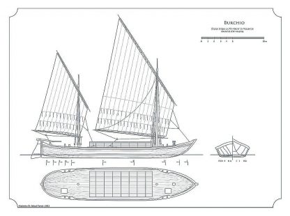 Barge Burchio ship model plans