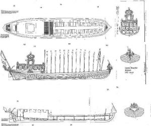 Barge Canot Imperial 1811 ship model plans